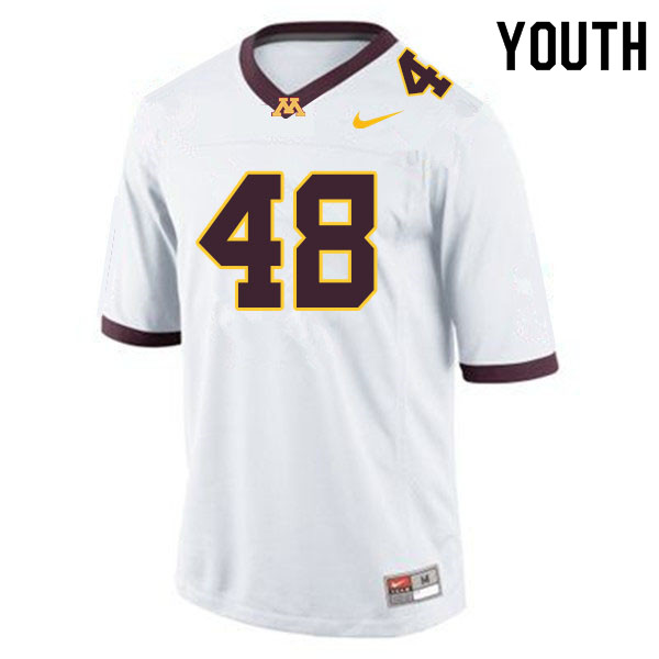 Youth #48 Anders Gelecinskyj Minnesota Golden Gophers College Football Jerseys Sale-White - Click Image to Close